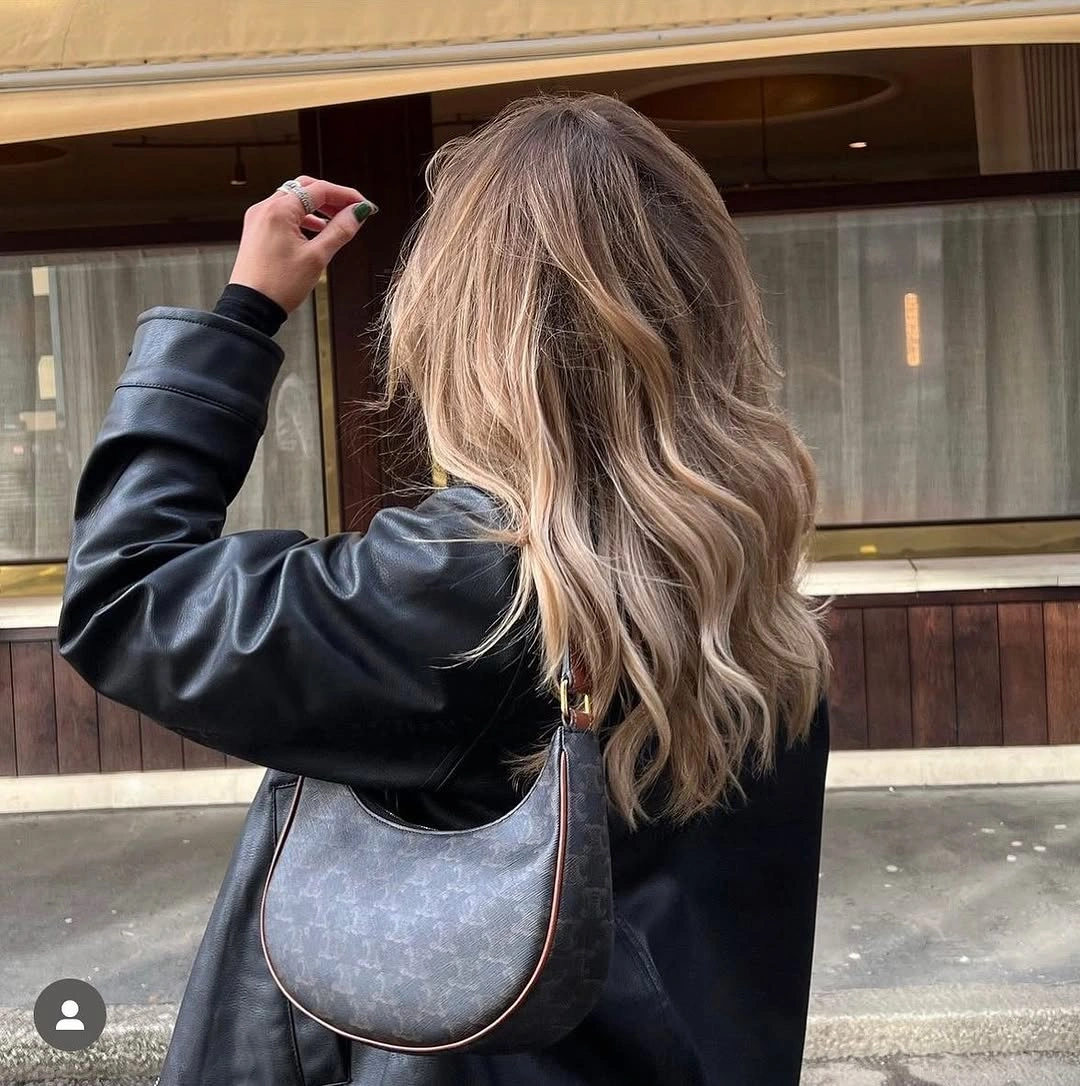 beige blond hair color Soft Champagne Beige Lob with Modern Texture