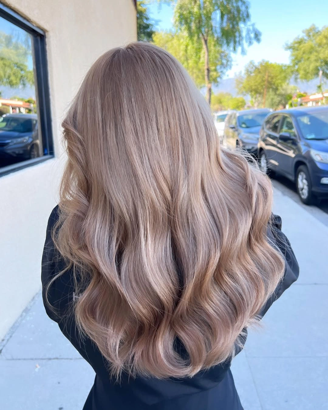 beige blond hair color Champagne Beige Blonde with Seamless Luxury Shine