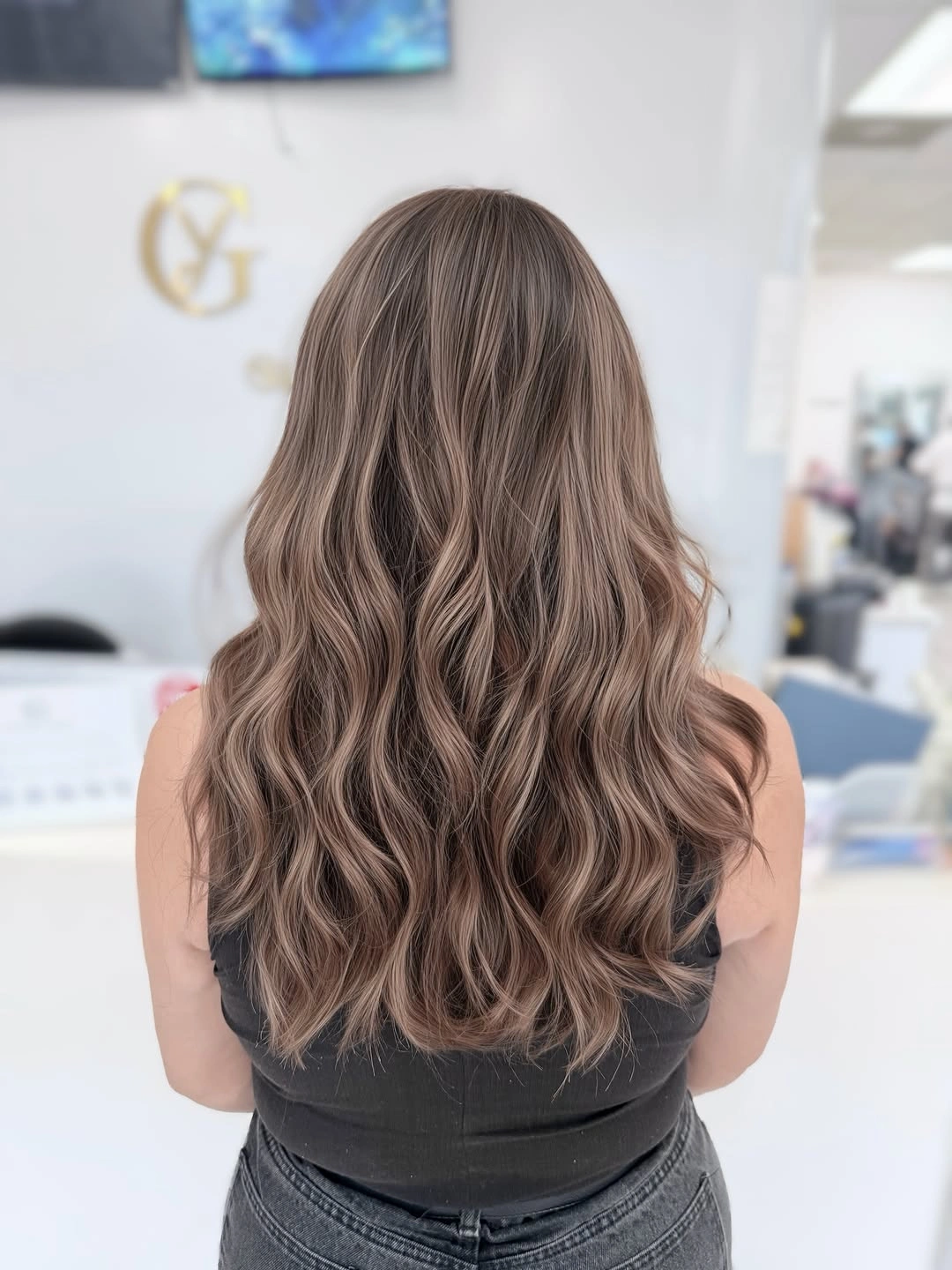 beige blond hair color Smoky Beige Blend with Dimensional Ash Ribbons