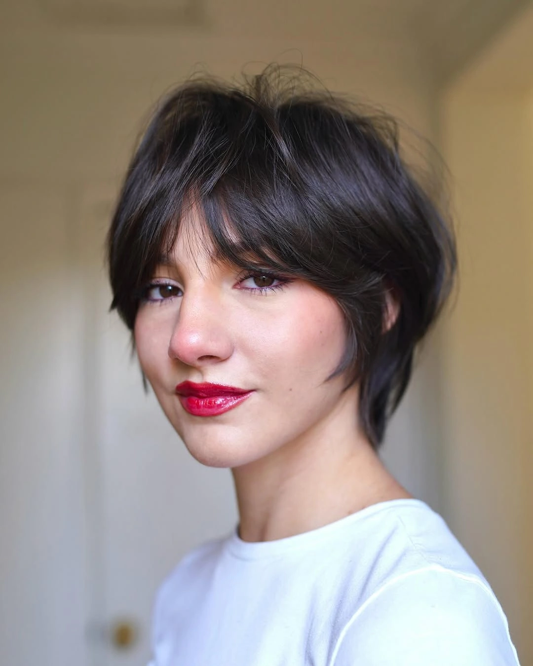 bixie haircut Minimalist Modern Bixie With Sleek Curtain Bangs
