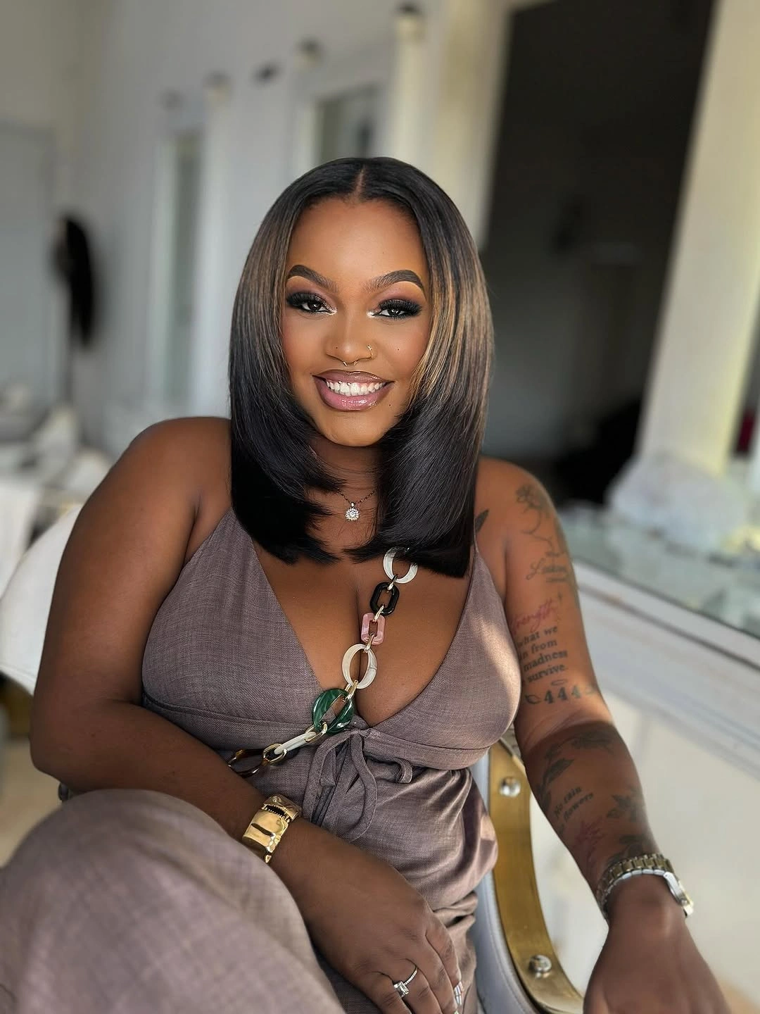 bob hairstyles for black women Layered Black Bob With Soft Volume and Elegant Shape