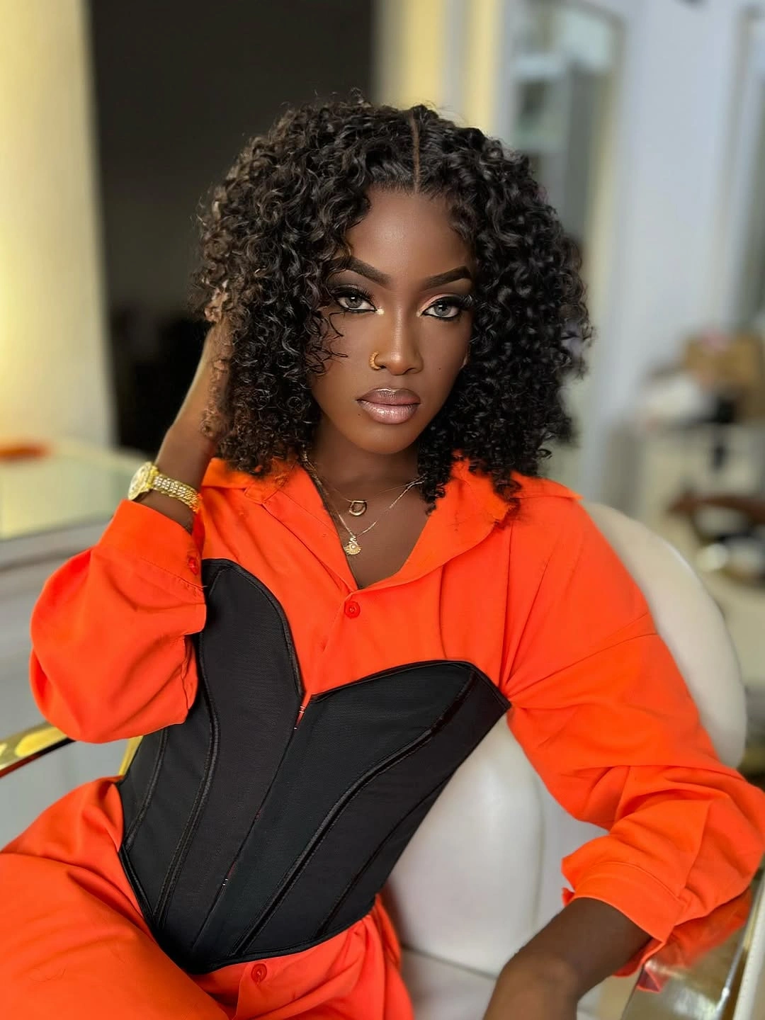bob hairstyles for black women Curly Bob With Natural Texture and Defined Ringlets