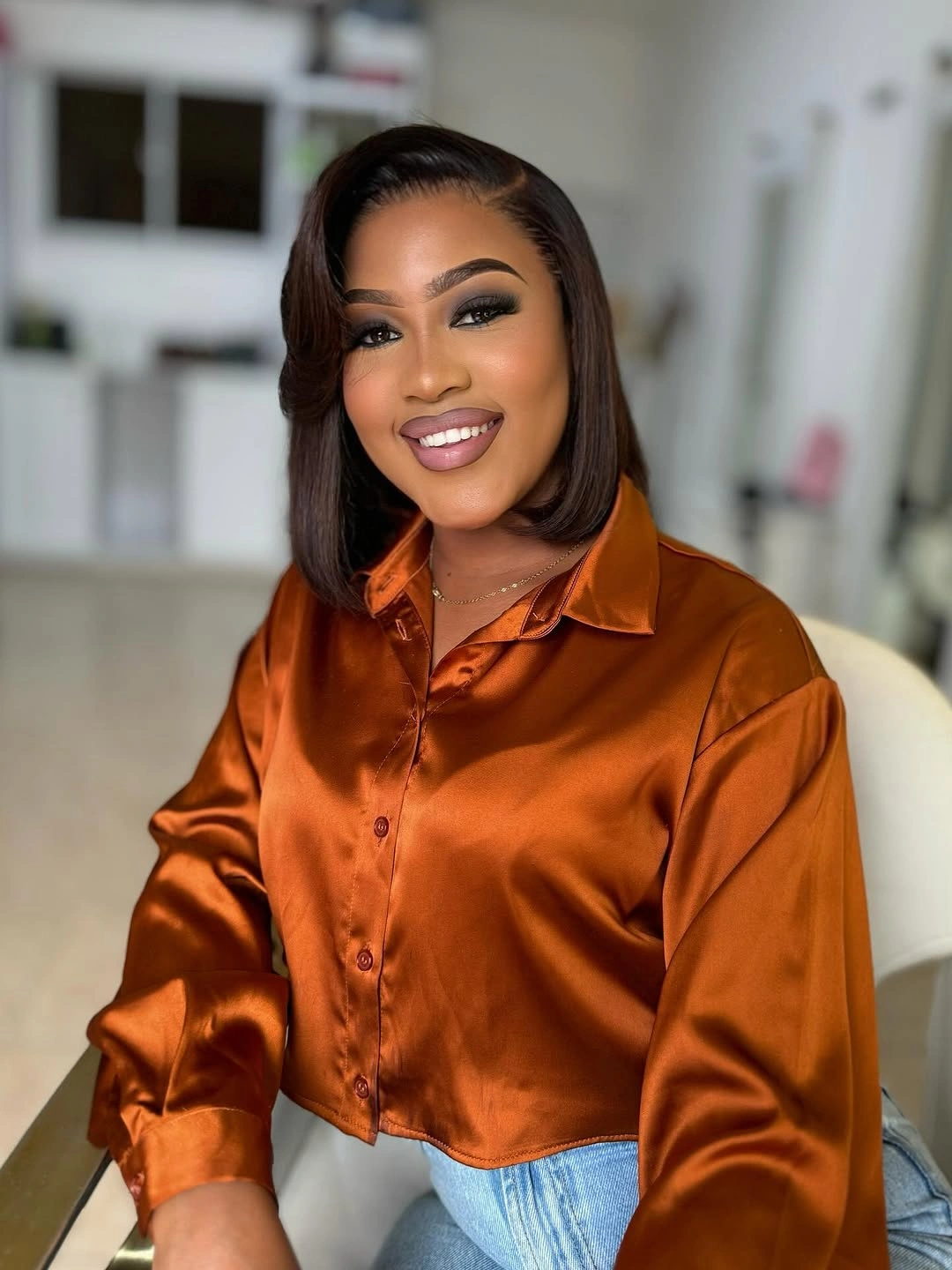 bob hairstyles for black women Honey Blonde Bob Wig With a Sleek Straight Finish