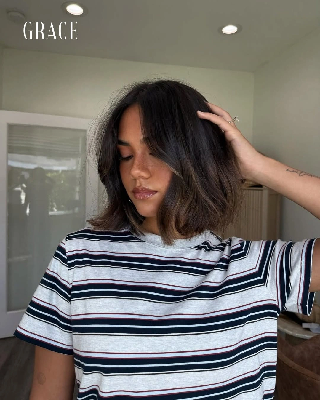bobbed haircut for women Soft Textured Bob With Relaxed Curtain Layers