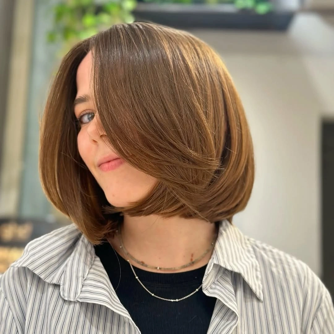 bobbed haircut for women Rounded Precision Bob With Luxurious Volume