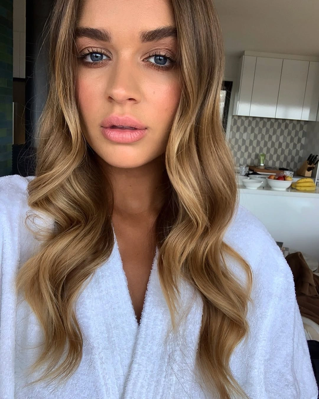 body waves hairstyle Honey Beige Body Waves with a Lived-In Glow
