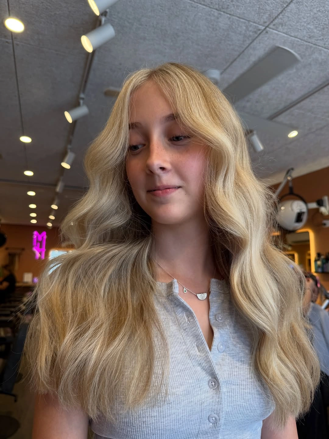 body waves hairstyle Soft Vanilla Blonde Waves with Airy Volume