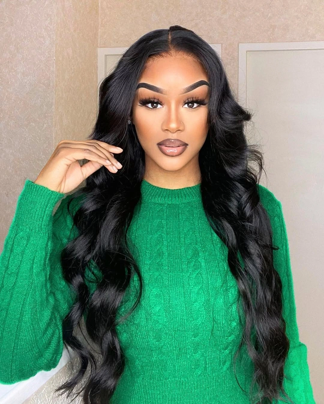 body waves hairstyle Elegant Long Waves with Seamless Glamour