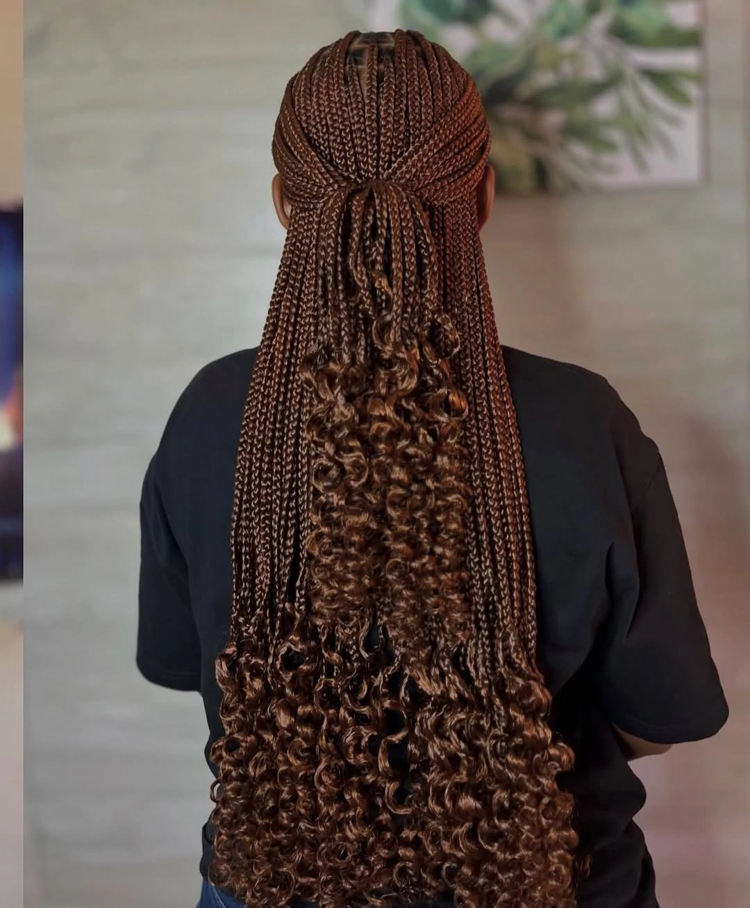 bora bora braids hairstyle Half-Up Cinnamon Bora Bora Braids With Defined Spiral Curls