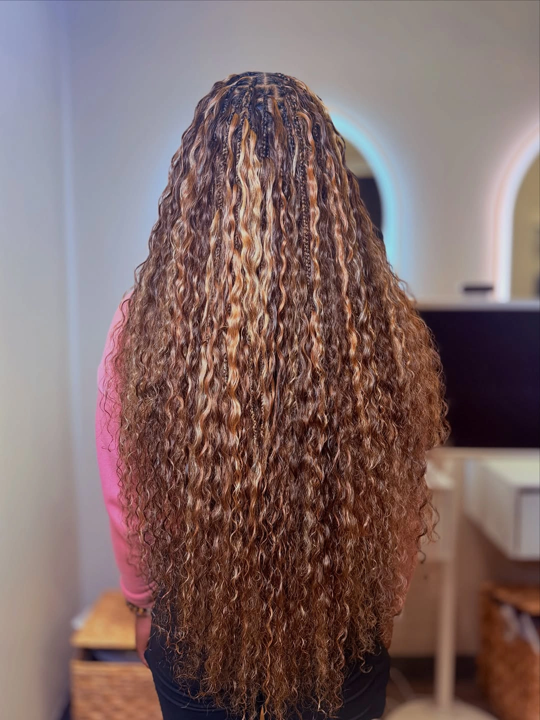 bora bora braids hairstyle Honey Highlight Bora Bora Waves With Natural Dimension