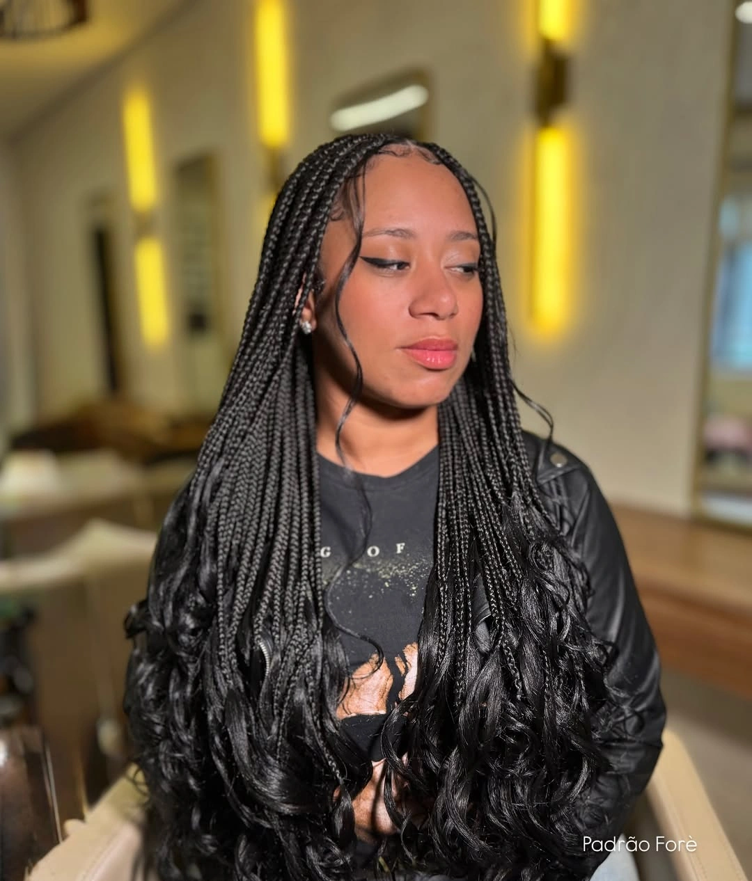 bora bora braids hairstyle Classic Jet Black Bora Bora Braids With Soft Curled Ends