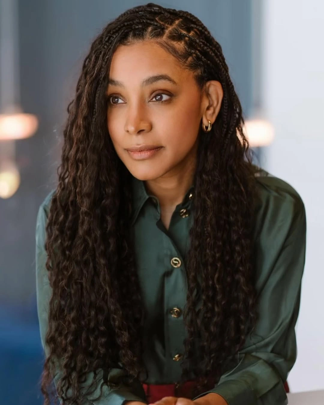 bora bora braids hairstyle Side-Swept Bora Bora Waves With Modern Fulani Influence