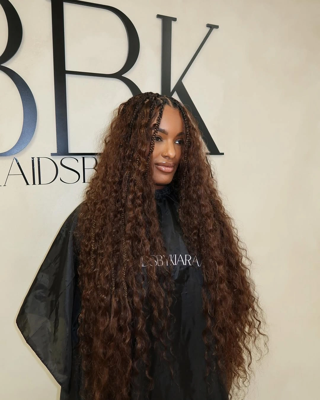 bora bora braids hairstyle Soft Chocolate Waves Mixed With Delicate Face-Framing Braids
