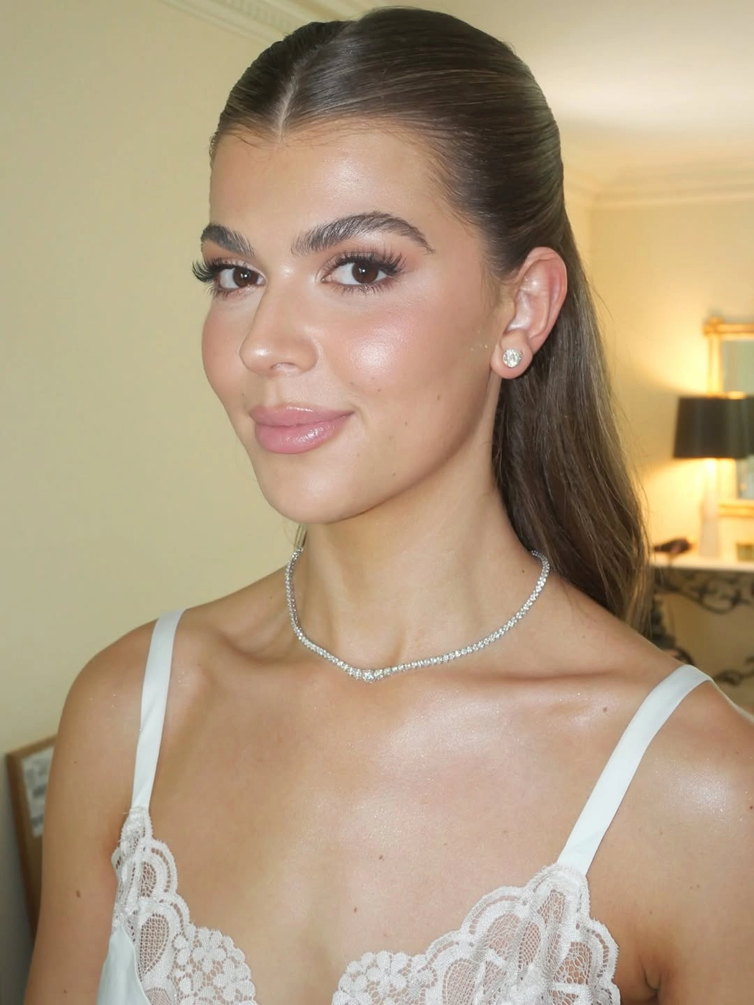 bridesmaid hairstyling Sleek Half-Up Style That Lets Healthy Hair Shine