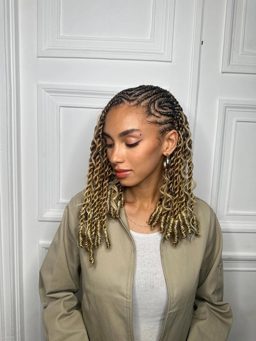 butterfly braids hairstyle Butterfly Braids With Honey Blonde Twist Ends