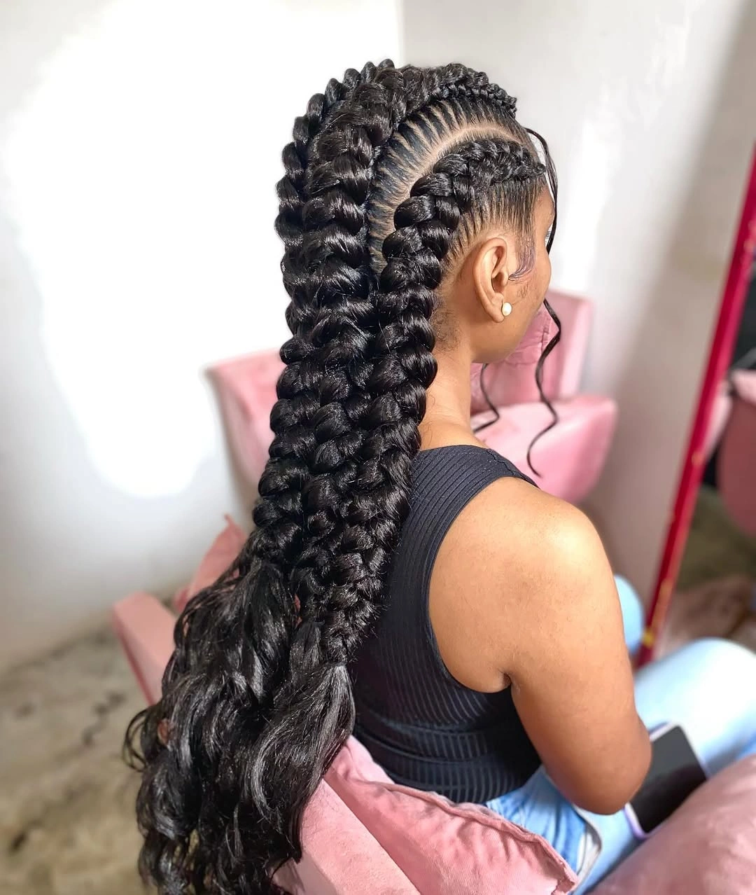 butterfly braids hairstyle Statement Jumbo Butterfly Braids Flowing Into Long Lengths