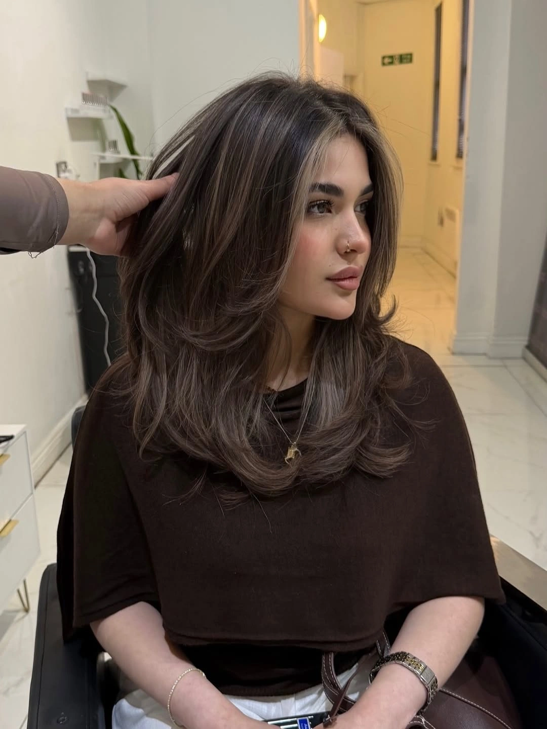 chestnut brown hair color Smoky Chestnut Layers With A Soft Face Frame