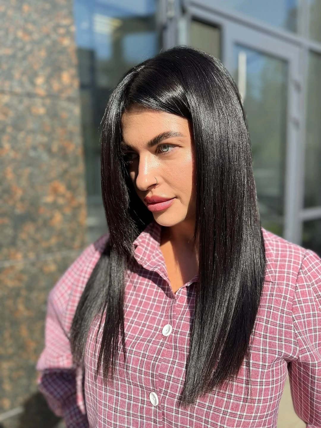 chestnut brown hair color Cool Espresso Chestnut On Sleek Long Hair