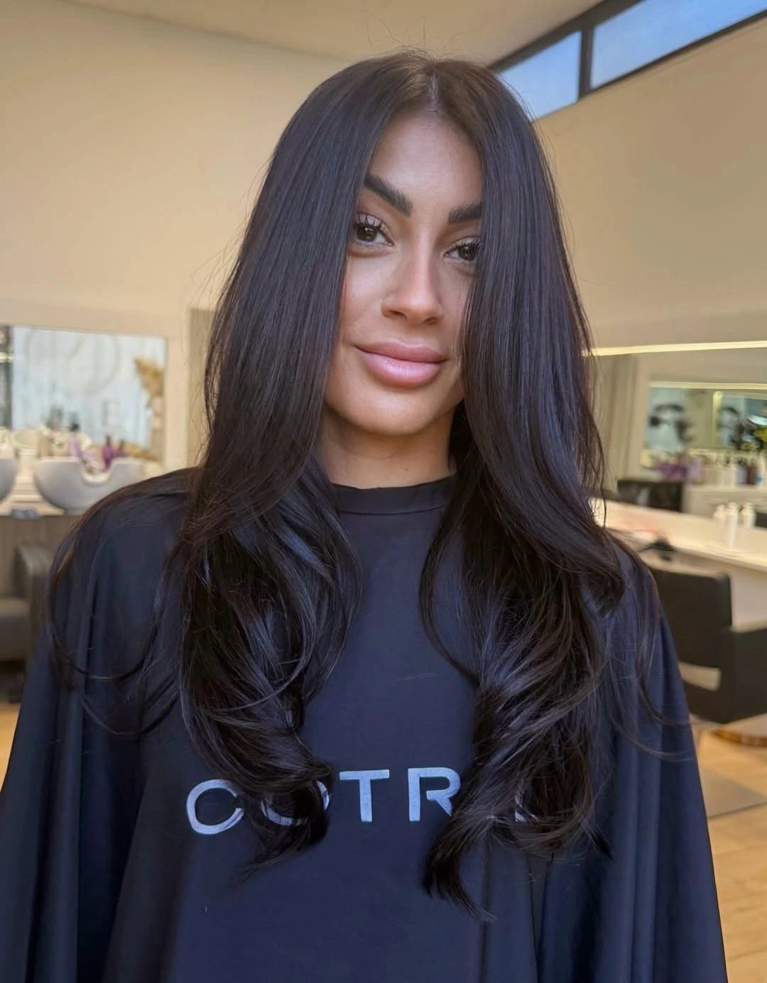 chestnut brown hair color Blue-Black Chestnut Layers With Face-Framing Shape