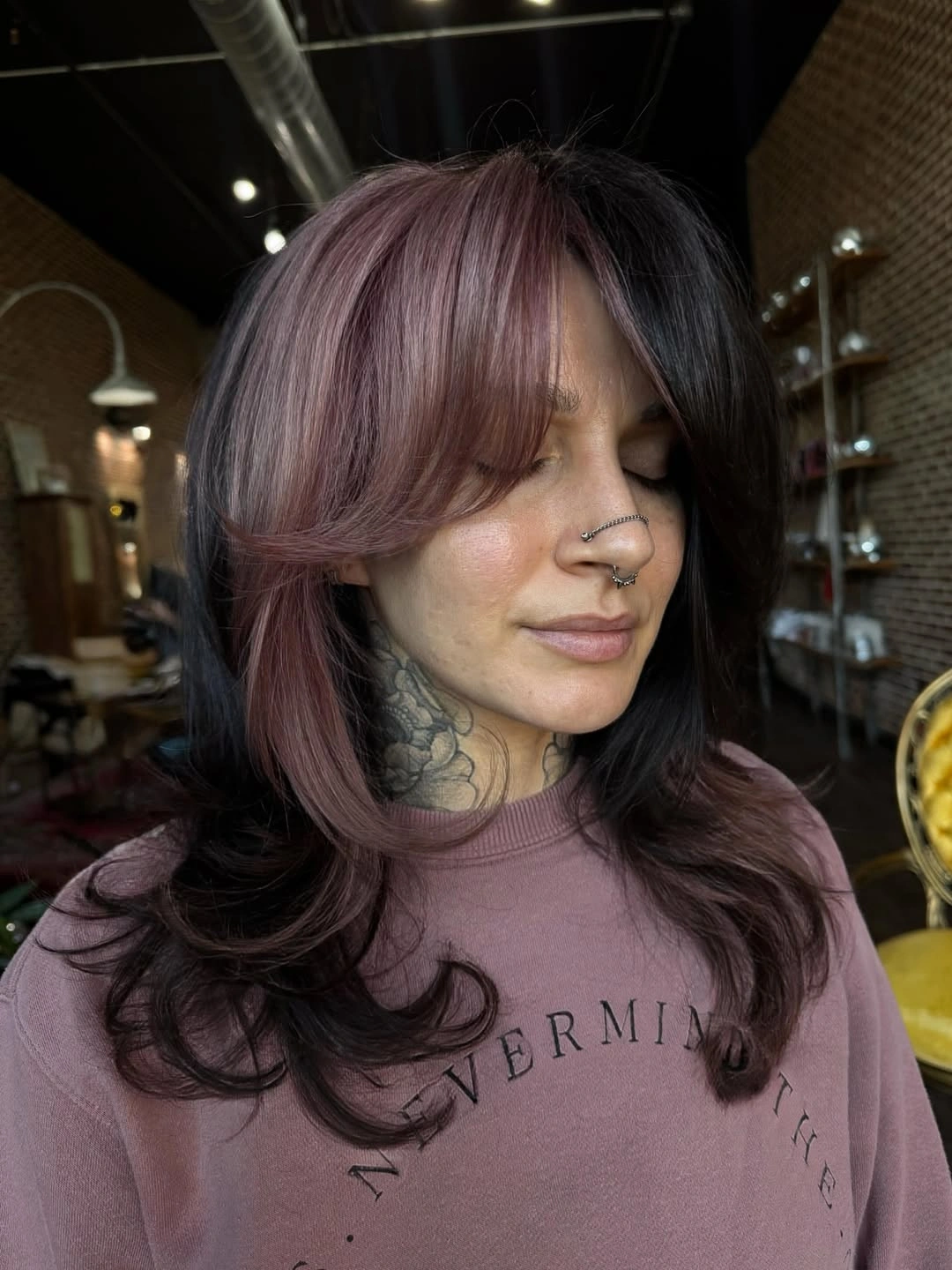 choppy medium layered hair Bold Two-Tone Layers With Modern Shag Influence