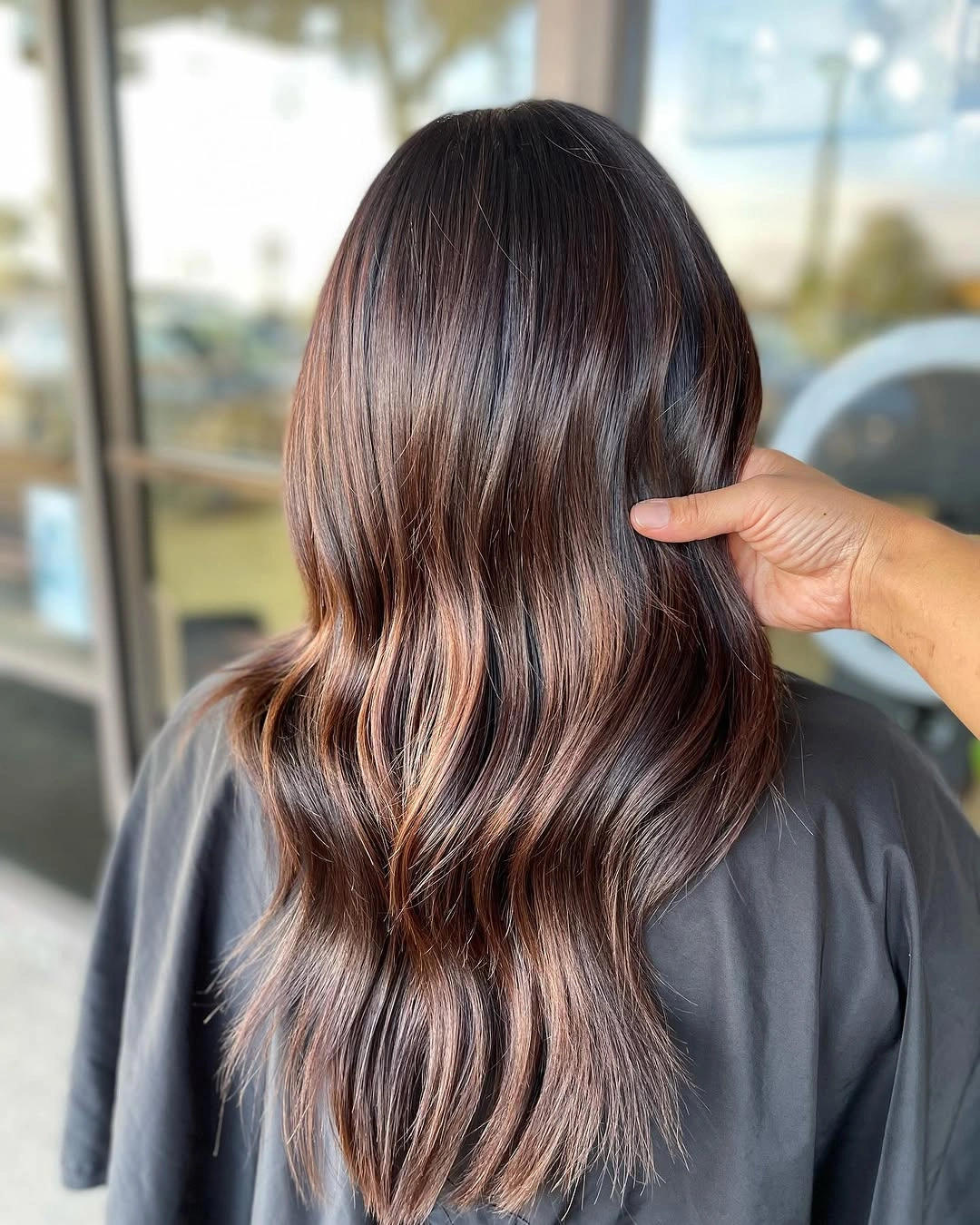 dimensional brunette hair color Soft Mocha Brunette Waves With Natural Dimension