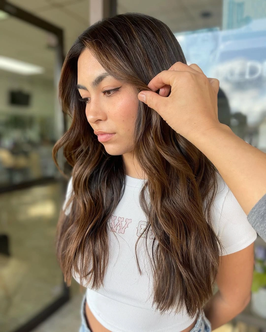 dimensional brunette hair color Rich Chocolate Brunette With Glossy Movement