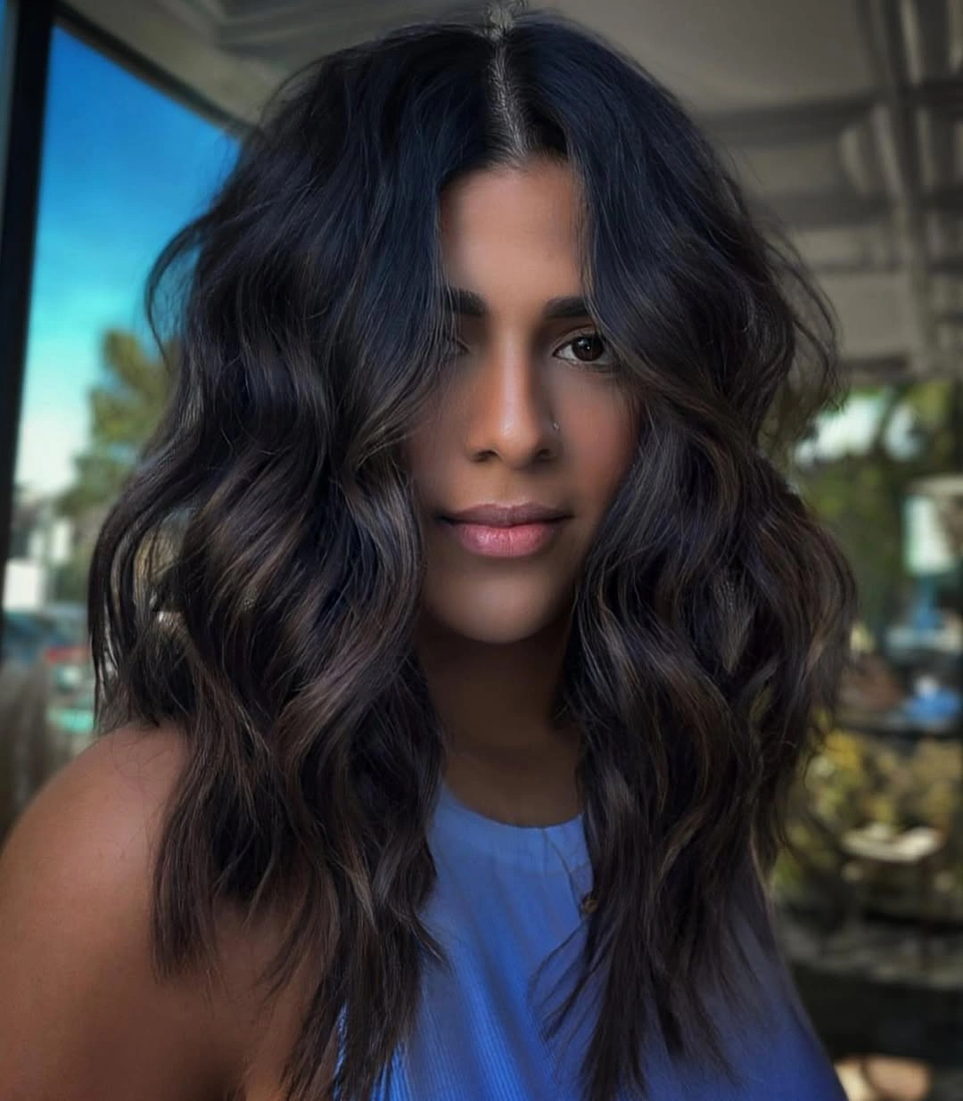 dimensional brunette hair color Short Dimensional Brunette Waves With Soft Texture