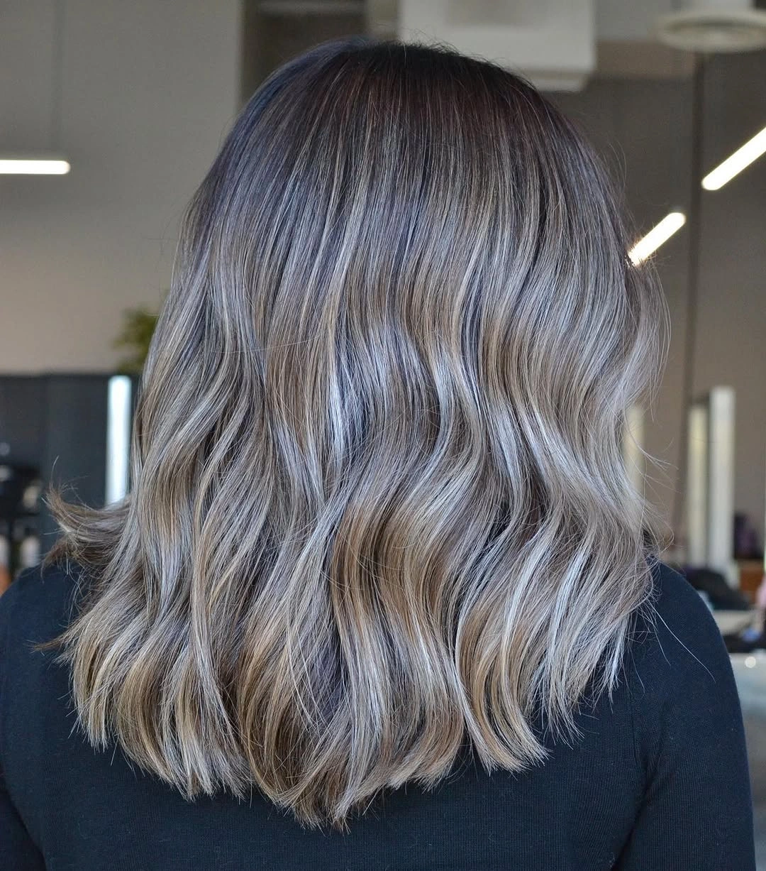 dirty blonde hair color Cool Mushroom Dirty Blonde Lob With Soft Dimension