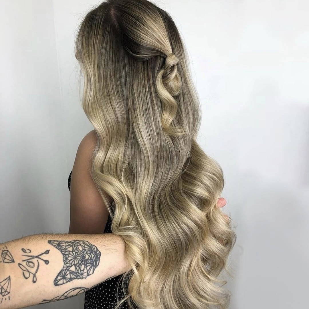 dirty blonde hair color Luxury Cream Blonde With Soft Hollywood Waves