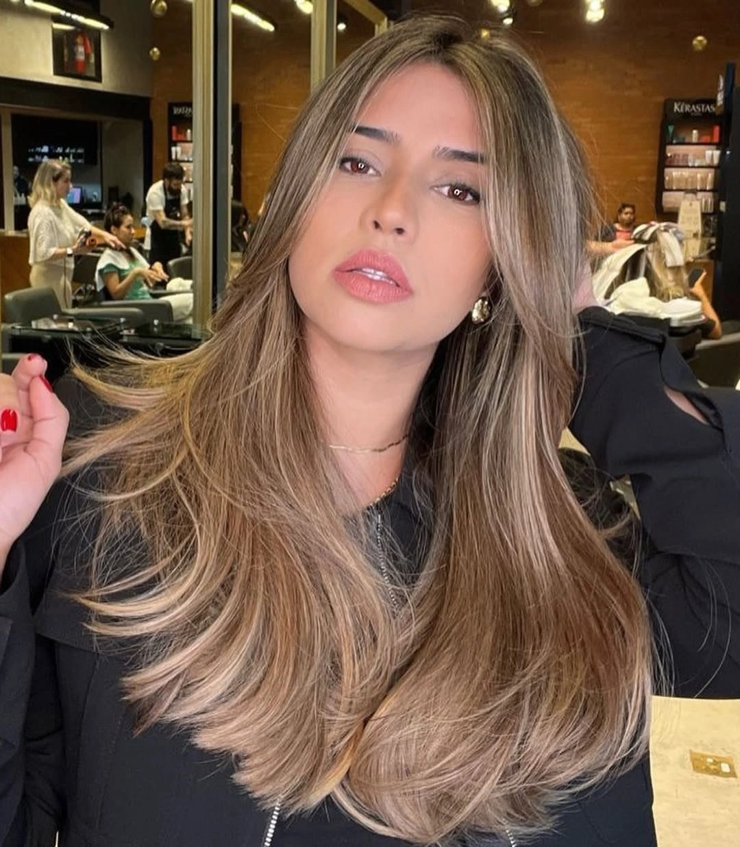 dirty blonde hair color Soft Espresso Dirty Blonde With Airy Face-Framing Layers