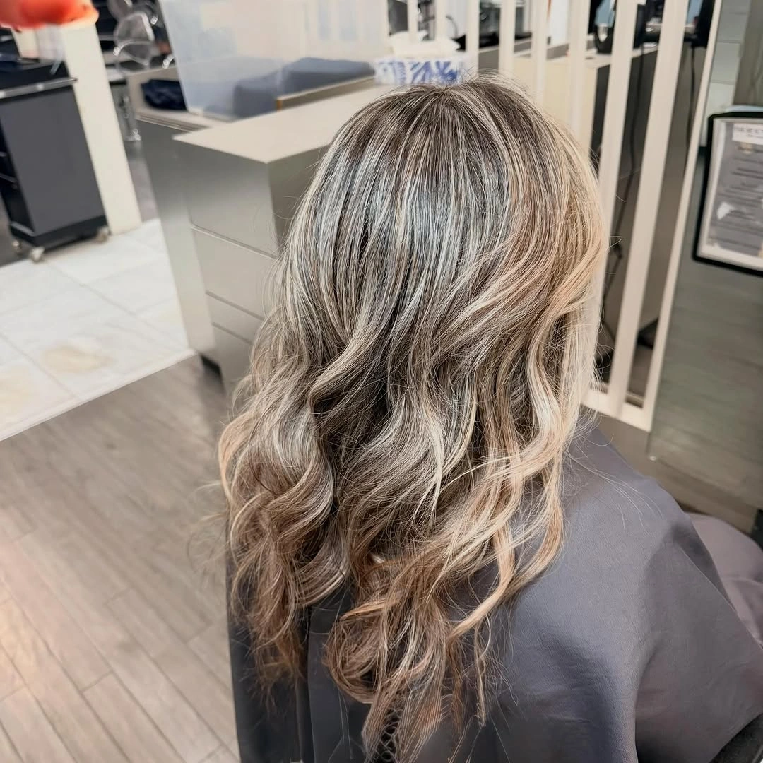 dirty blonde hair color Cool Smoky Blonde Balayage With High-Contrast Dimension