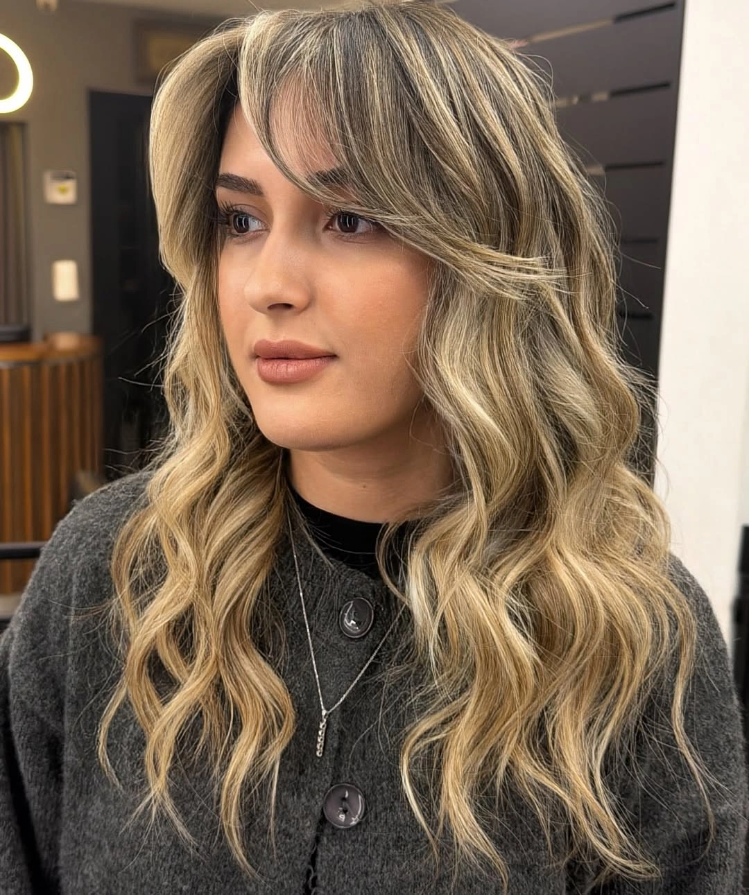 fall blonde hair colour 2026 Ash Beige Blonde with Modern Curtain Layers