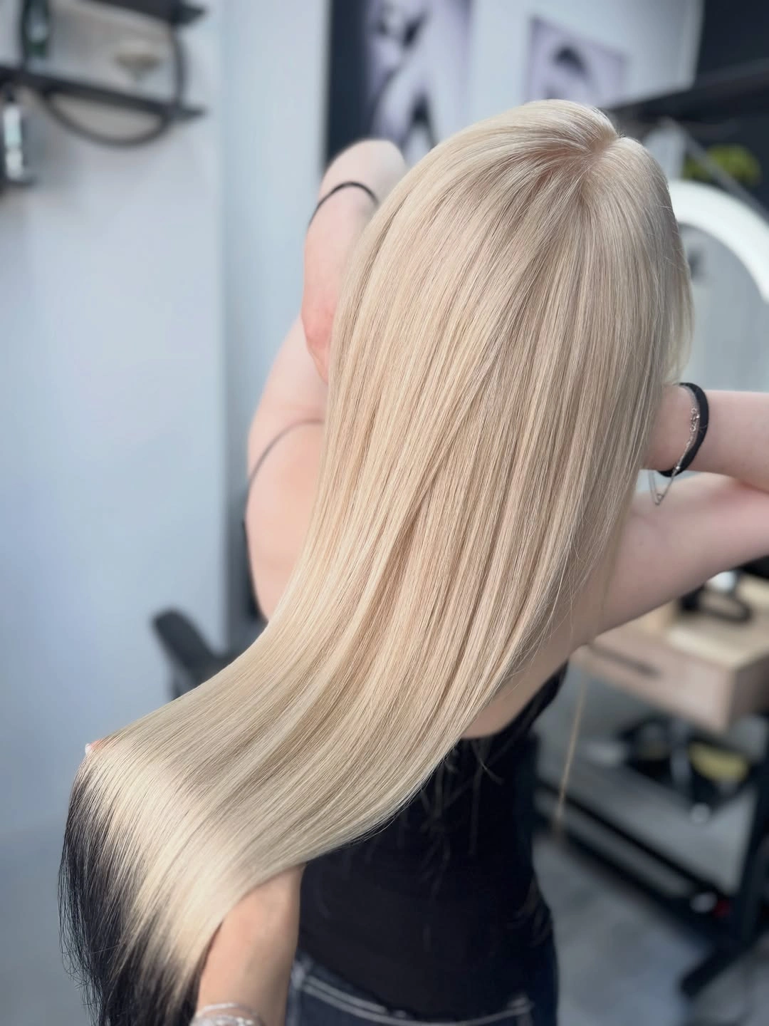fall blonde hair colour 2026 Nordic Pearl Blonde with Mirror Shine