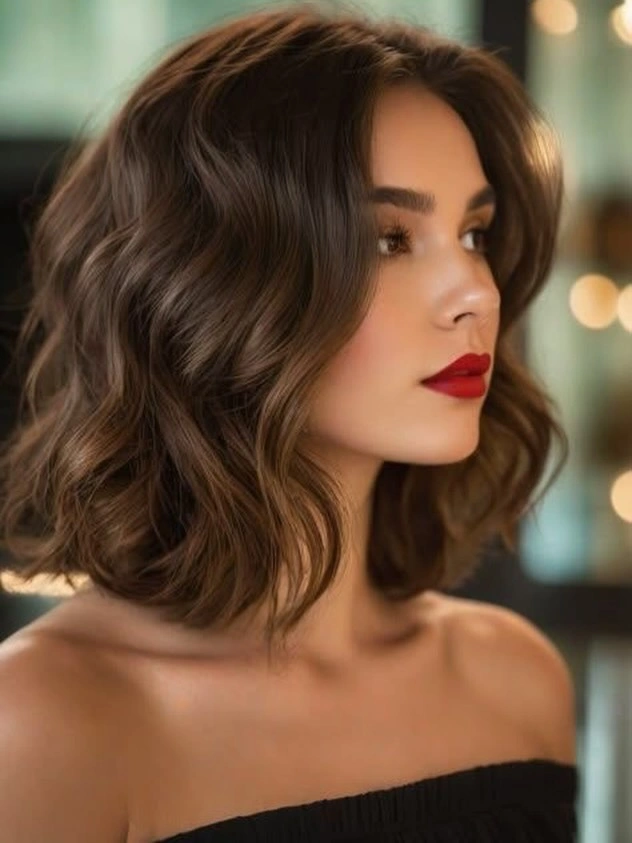 fall bob haircut ideas 2026 Classic Soft Waves for an Effortlessly Elegant Bob