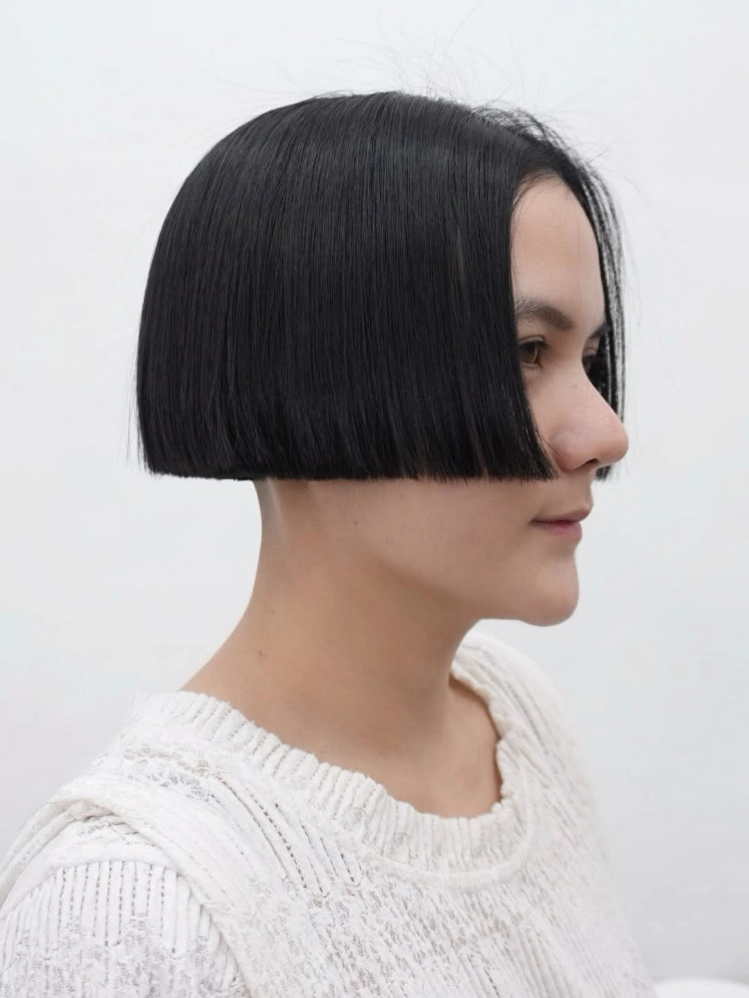 fall bob haircut ideas 2026 Precision Glass Bob With a Dramatic Minimalist Finish