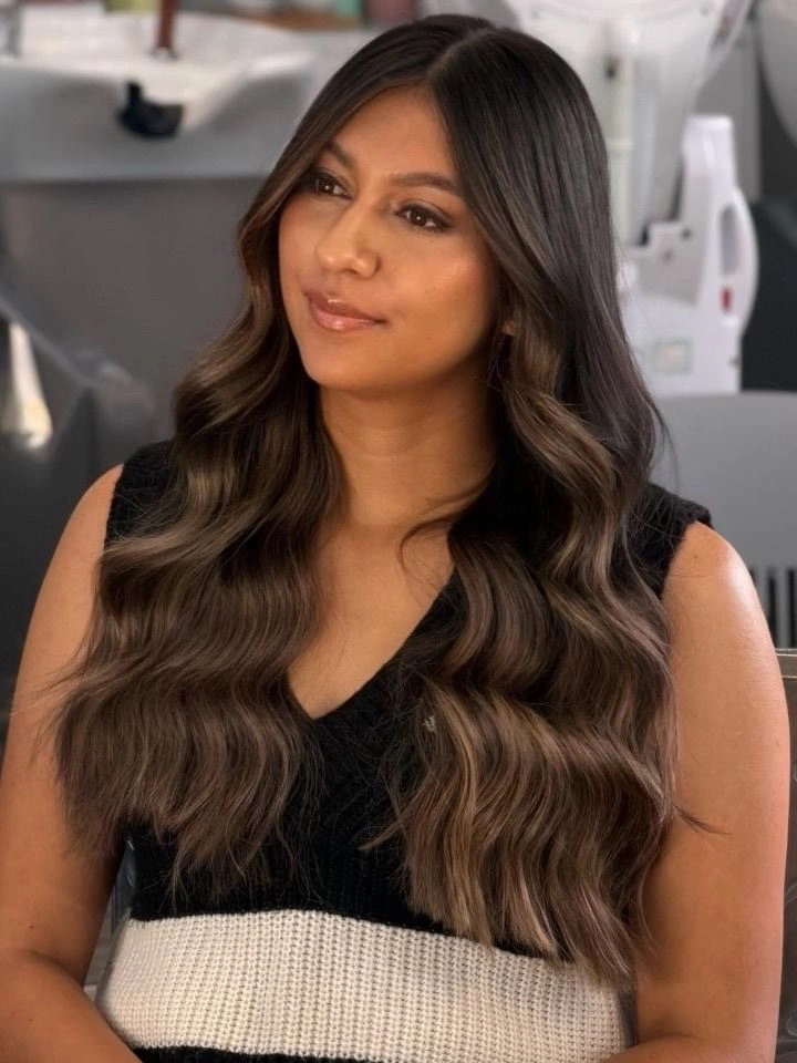 Fall brunette hair colour 2026 Smoky Mocha Brunette With Soft Balayage Ribbons