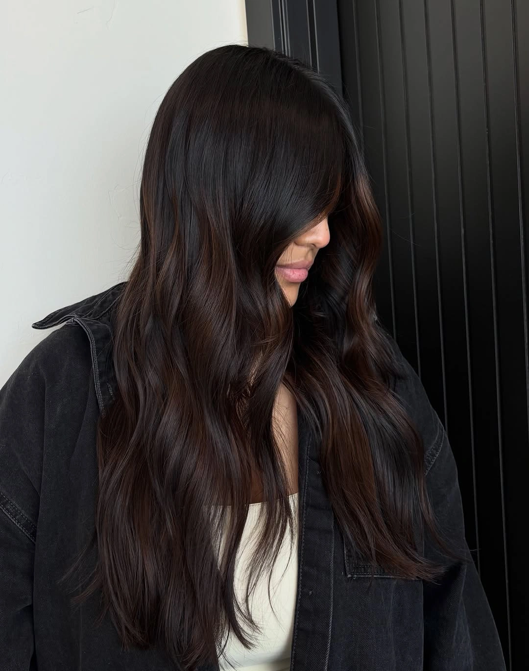 Fall brunette hair colour 2026 Rich Espresso Brunette With Mirror-Like Shine