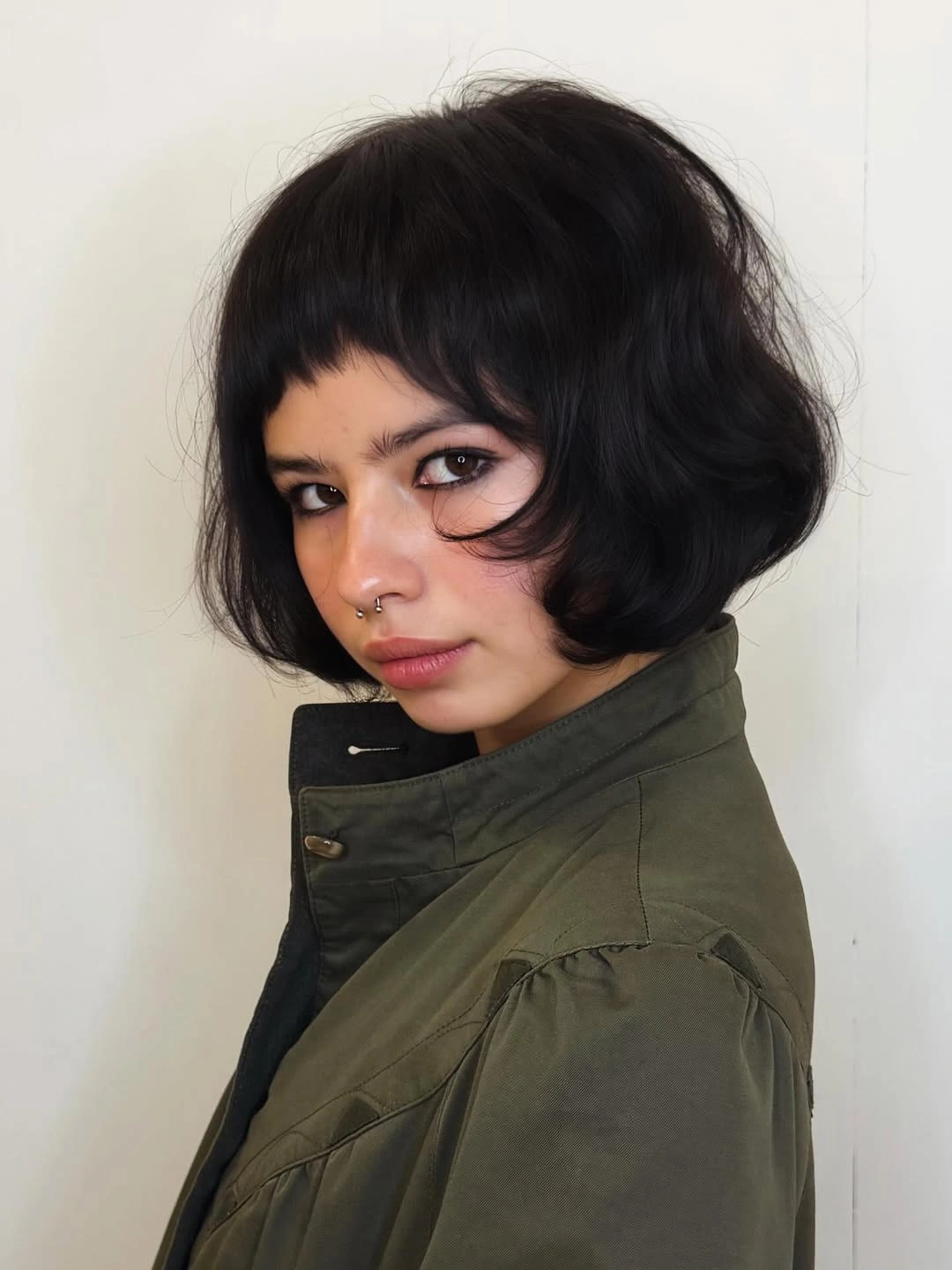 fall French Bob 2026 Parisian Black Bob With Chic Baby Fringe