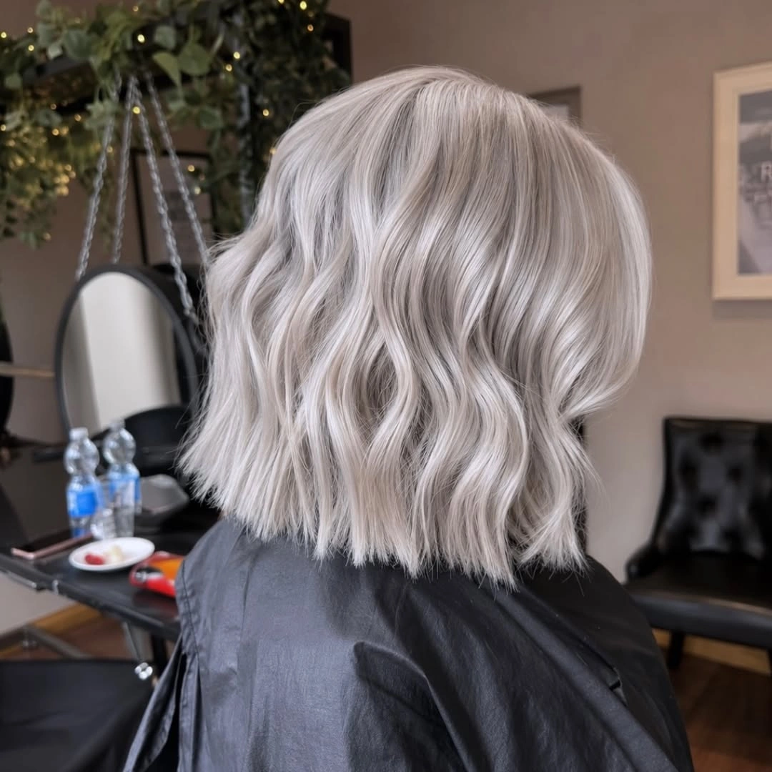 fall French Bob 2026 Soft Silver Waves That Modernize The French Bob