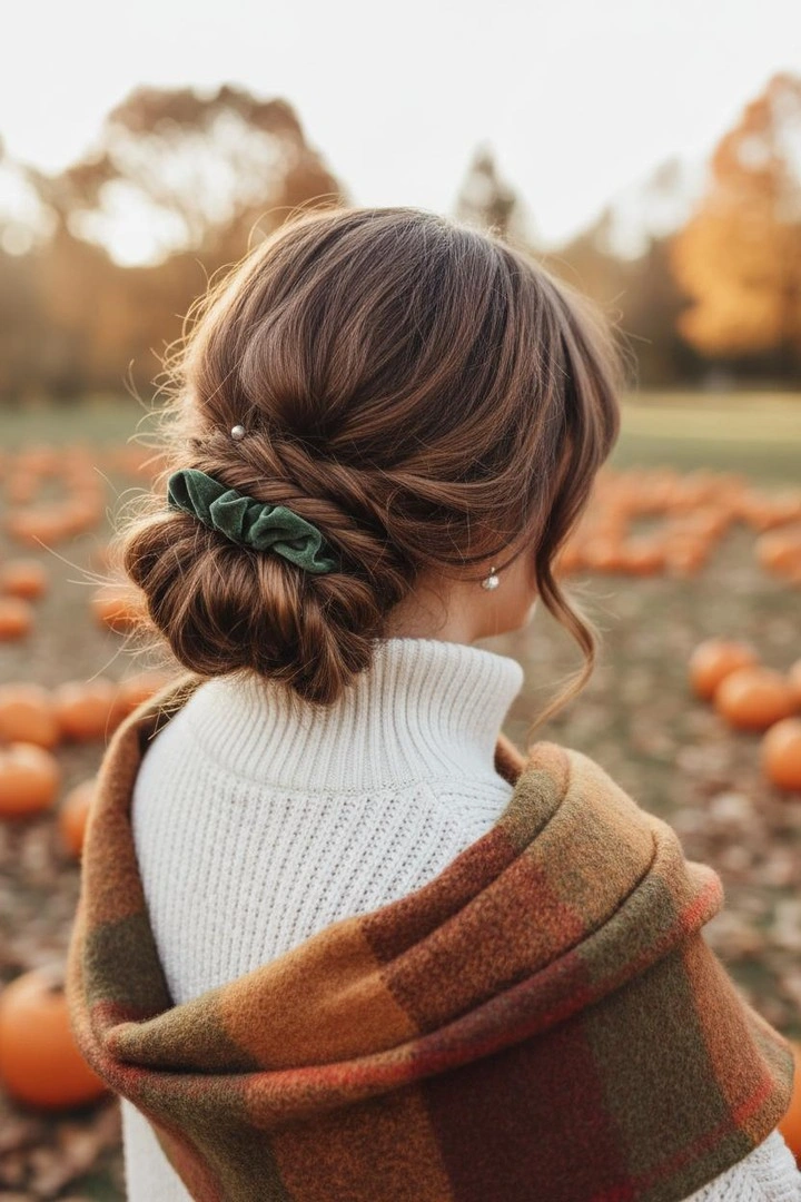 fall hairstyles 2026 Low Twisted Bun That Feels Cozy All Season