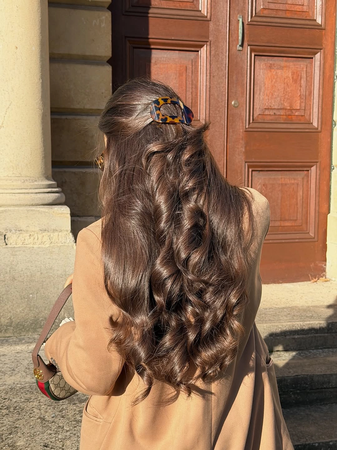 Fall hairstyles for office 2026 Soft Half-Up Waves That Keep Long Hair Office Ready