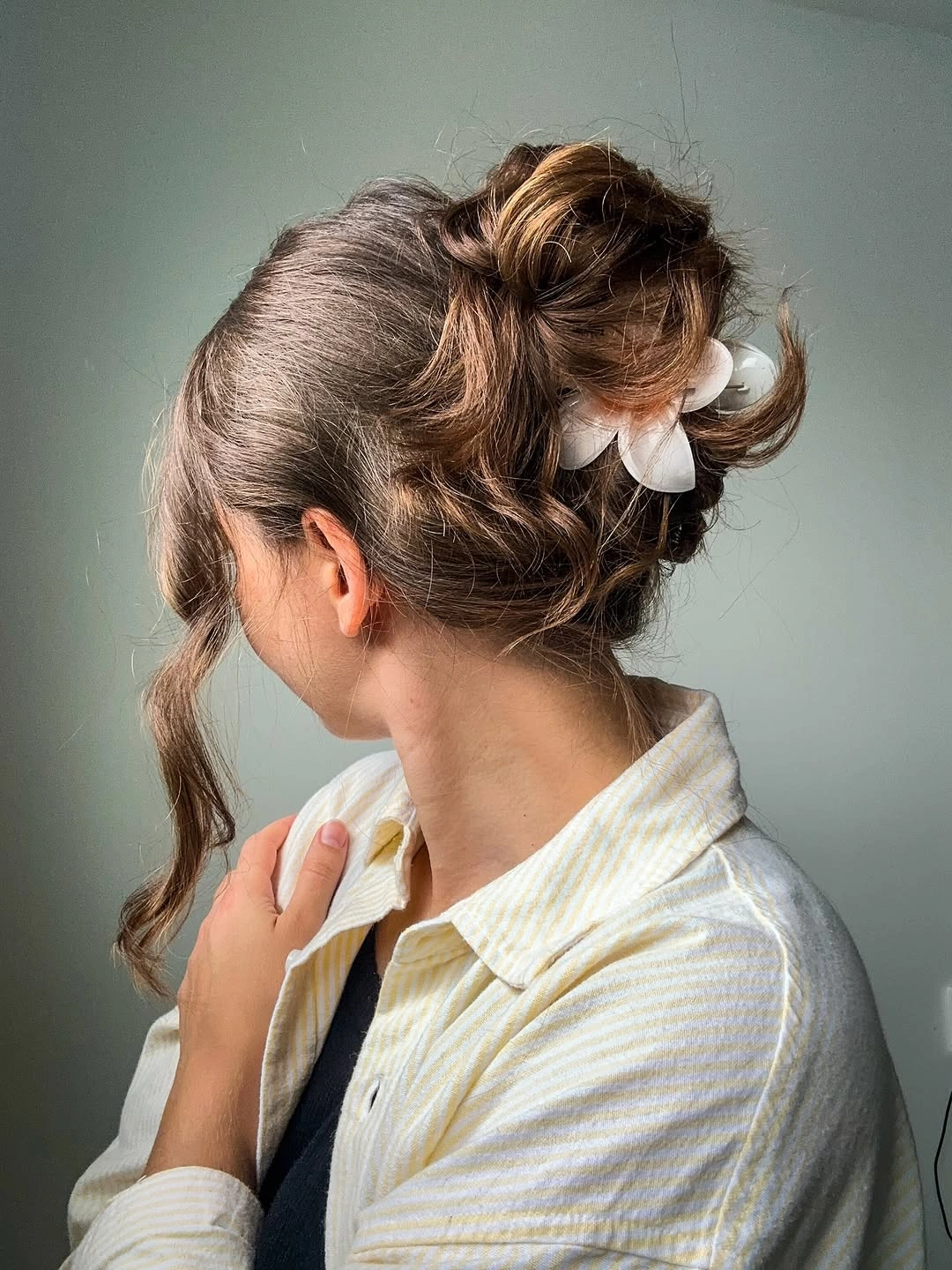 Fall hairstyles for office 2026 Soft Textured Twist With a Romantic Clip