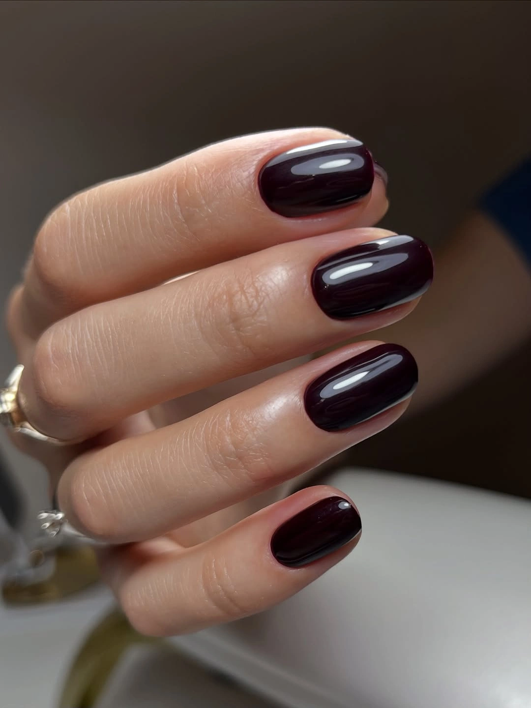Fall manicure 2026 Dark Burgundy Short Square Nails With Gloss