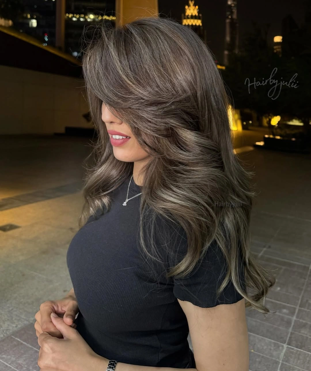 fall medium haircuts 2026 Luxury Mushroom Brunette Layers With a Voluminous Side Sweep