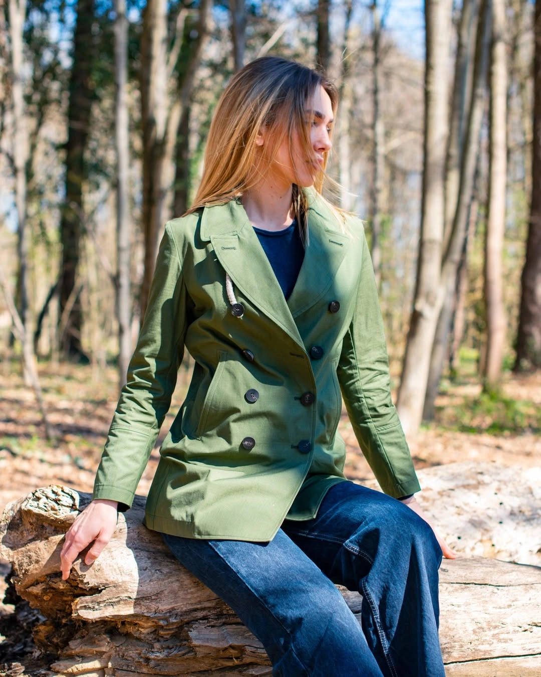 fall outfits with peacoat Fresh Green Peacoat With Casual Denim Energy