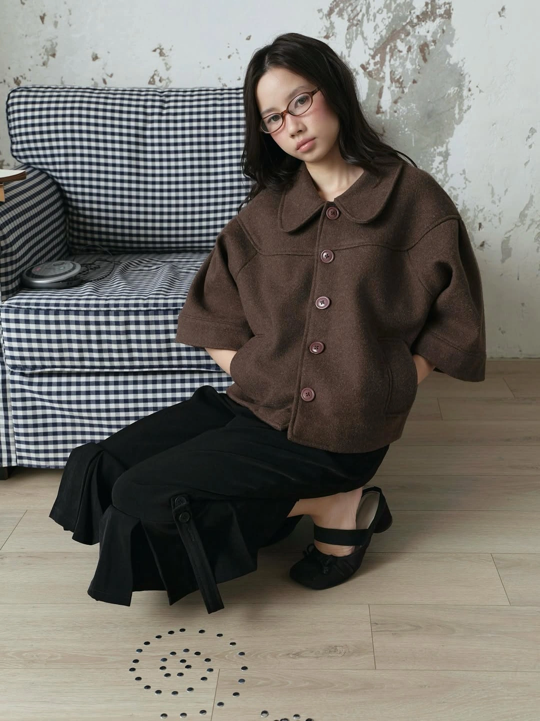 fall outfits with peacoat Brown Peacoat Outfit With Vintage Inspired Details