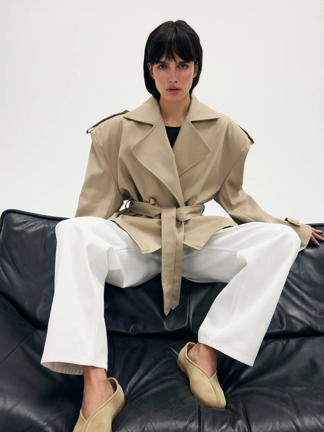 fall outfits with peacoat Minimal Beige Peacoat With Soft Neutral Styling