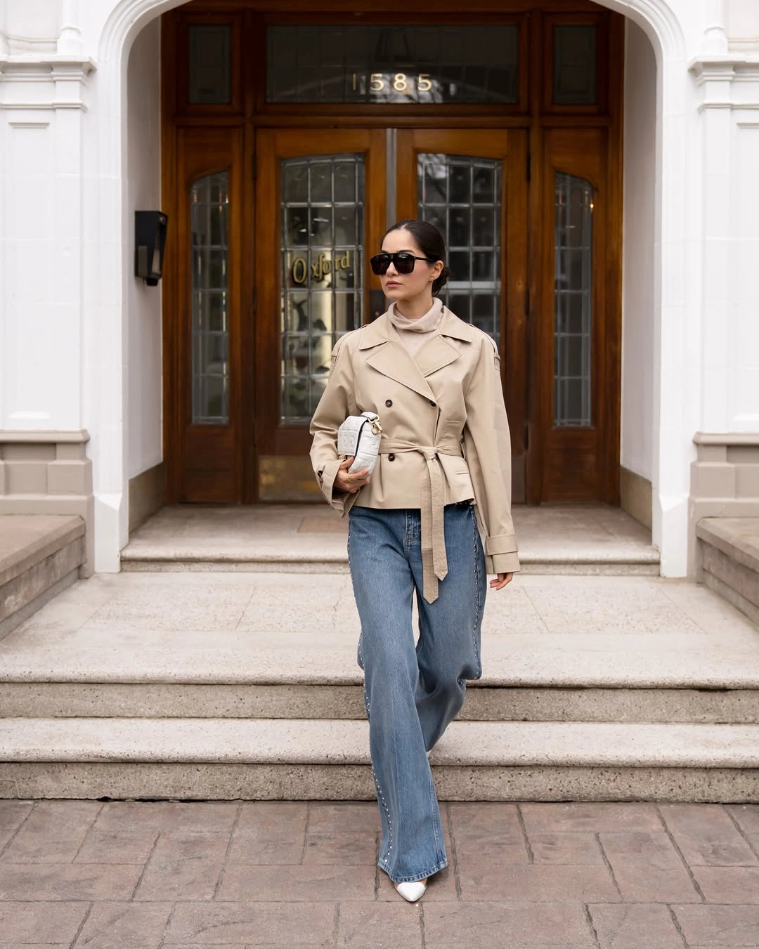 fall outfits with peacoat Chic Neutral Peacoat With Relaxed Denim Style