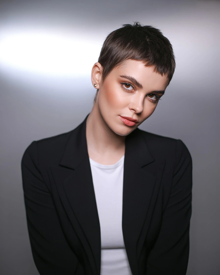 fall pixie haircut ideas 2026 Minimalist Pixie with Parisian Sophistication