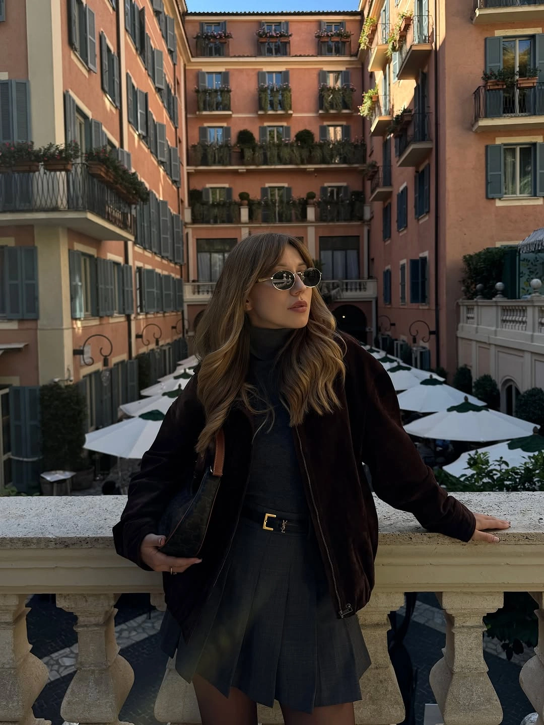 fall professional outfits women 2026 Modern City Tailoring with a Pleated Mini and Rich Espresso Layers